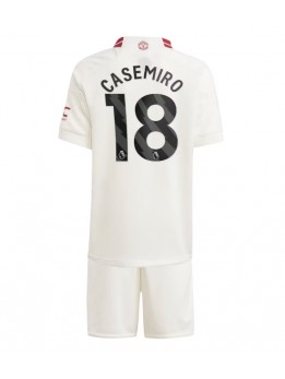 Billige Manchester United Casemiro #18 Tredjedraktsett Barn 2023-24 Kortermet (+ Korte bukser)